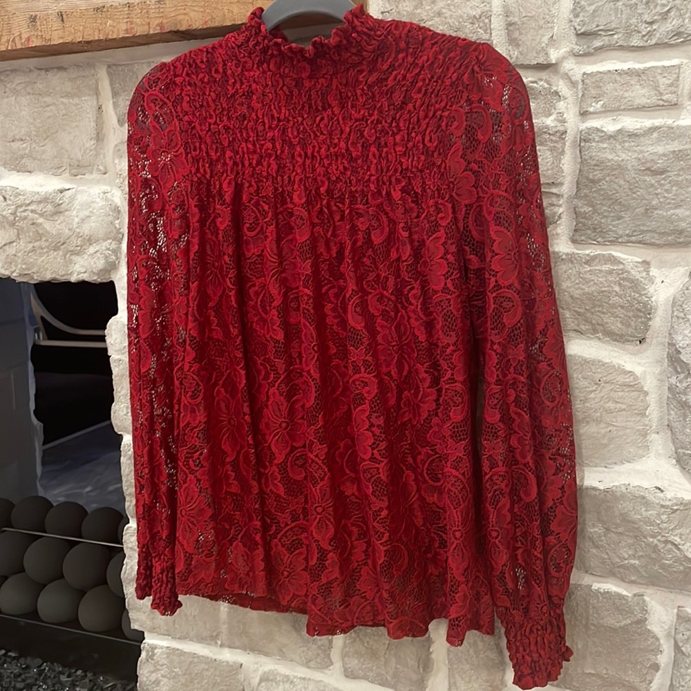 Beautiful red lace top